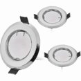 thumbnail image 1 of Set Of 3 Ultra Flat Recessed Led Spotlights With 3x5w Dimmable Bulb 220v Spot Module, Drilling 55mm, Dimmable, Warm White 3000k, 120 Beam Angle-yujia, 1 of 5
