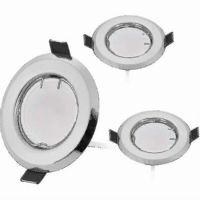 Set Of 3 Ultra Flat Recessed Led Spotlights With 3x5w Dimmable Bulb 220v Spot Module, Drilling 55mm, Dimmable, Warm White 3000k, 120 Beam Angle-yujia