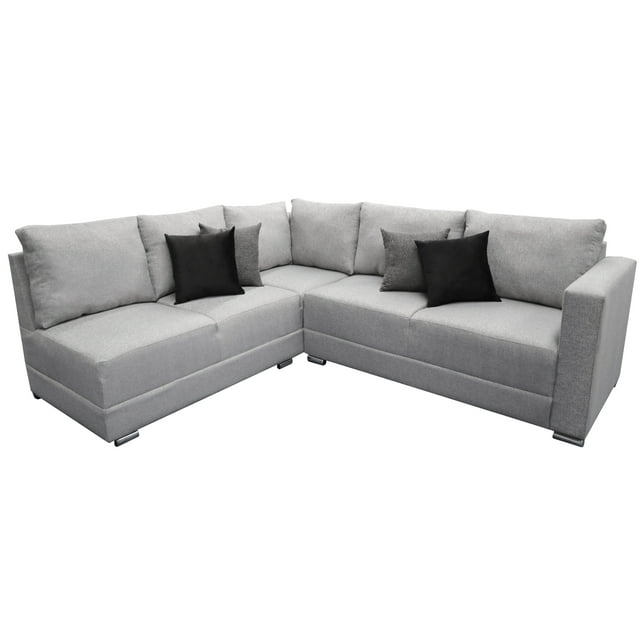 Sala esquinera EL BAZAR STORE Modelo Tempo 215 x 255 cm Gris plata Moderna en esquina