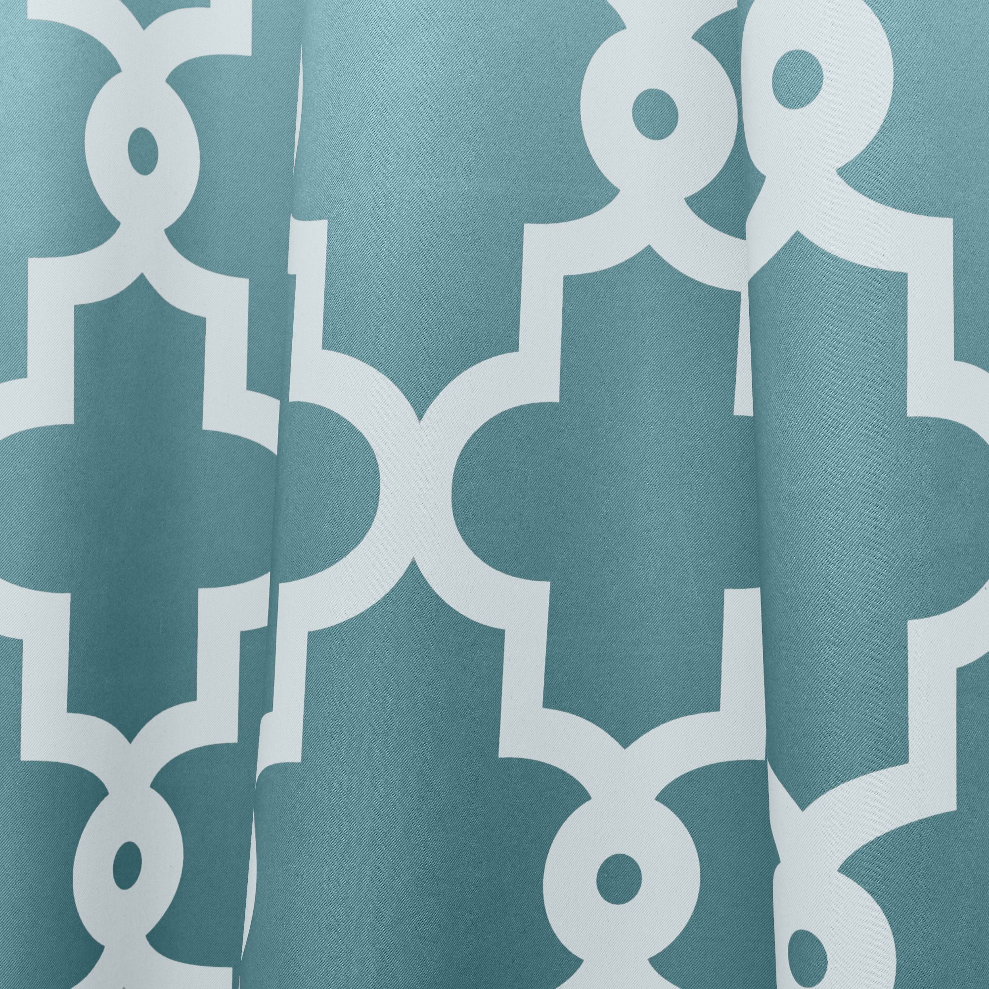Exclusive Home Ironwork Sateen Woven Room Darkening Blackout Grommet Top Patio Curtain Panel, 108"x84", Teal
