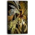 thumbnail image 2 of Symmetrical White Golden Fractal Flower - Floral Canvas Art Print, 2 of 3