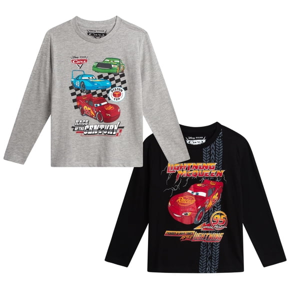 Pack de 2 camisas Disney Cars Boys Lightning McQueen de 2 a 7 años