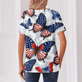 thumbnail image 4 of Women's Patriotic American Flag Print 250th Anniversary USA Shirt V-Neck Button T-Shirts, 4 of 4