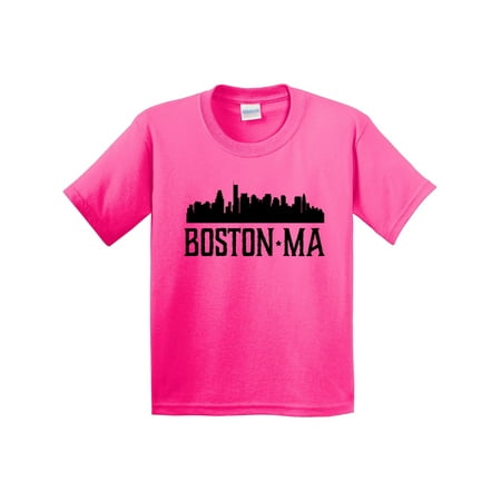 Inktastic Boston Massachusetts Skyline City Silhouette Youth T-Shirt