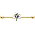thumbnail image 2 of Body Candy Womens 14G PVD Stainless Steel Helix Iris Flower Industrial Barbell 1 1/2, 2 of 3
