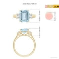 thumbnail image 5 of ANGARA Natural Three Stone 3 ct Aquamarine and Diamond Engagement Ring in 14K Yellow Gold for Women (Size-10x8mm) | March Birthstone, Anniversary, Jewelry Gift for Women | Natural Aquamarine Ring, 5 of 9