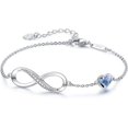 thumbnail image 1 of Pulsera con dije de símbolo de corazón infinito para mujer, plata de ley 925, ajustable, regalo de joyería para el día de San Valentín, regalo de cumpleaños para mamá, mujer, esposa, niña, ella Adepaton  WRMH-202-5, 1 of 6