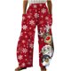 thumbnail image 1 of Pantalones sueltos casuales vintage con estampado navideño para mujer Pantalones de pierna ancha casuales Pantalones Fridja  hfkajh100251, 1 of 5