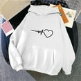 thumbnail image 2 of Oalirro Women Valentine's Day HoodieWhite Graphic Heart Print Sweatshirt for WomenLong Sleeve PulloverXXL, 2 of 4