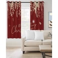 thumbnail image 2 of Red Christmas Blackout Curtains for Bedroom/Living Room, Thermal Insulated Kitchen Curtains, Botanical Snowflake Xmas Vintage Grommet Darkening Window Treatment Drapes 52"x63"x2, 2 of 8