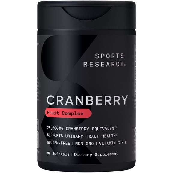 Cranberry Fruit Complex Supplement with Pacran & Vitamins C & E - 90 Softgels