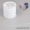 thumbnail image 2 of 100 Yards 0.8mm Nylon Beading String Chinese Knotting Cord Nylon Kumihimo Macrame Thread Braided Lift Shade Cord for Blind Shade Mini Blind Cord Replacement String for Windows (White), 2 of 5