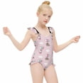 thumbnail image 4 of Hello Kitty Girls One Piece Swimsuits Hawaiian Summer Swimwear Beach Bathing Suit Outfits, 4 of 7