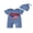 Blue, variant on Cenuakty Baby 3M 6M 12M Boy Independence Day Jumpsuit Short Sleeve Round Neck Letter Flag Embroidery Romper with Hat