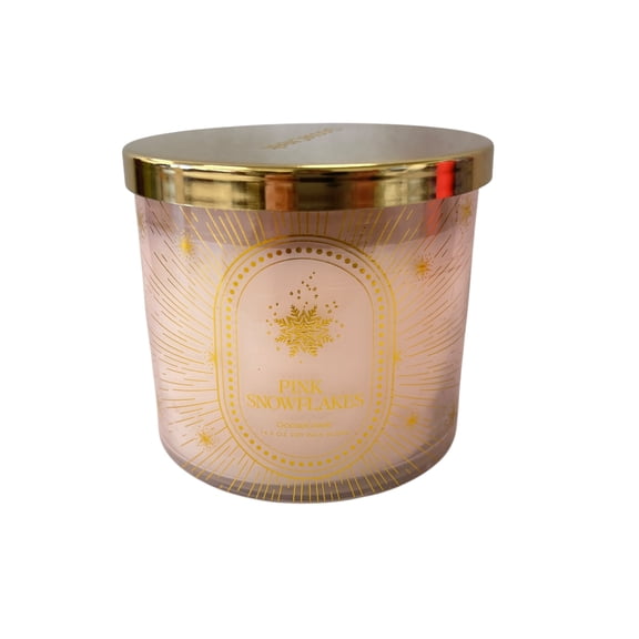 Goose Creek Pink Snowflakes Scented 3 Wick Candle 14.5 oz