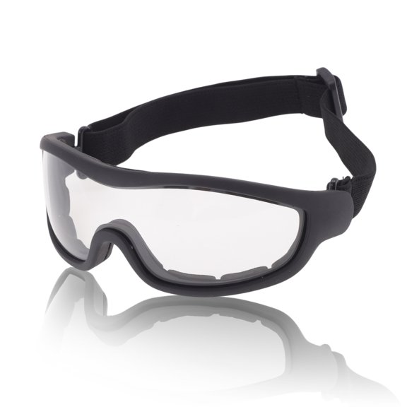 Unique Bargains 1 Pc Motorcycle Riding Goggles PC PU Outdoor Sports Sunglasses for Motocross Dirt Bike ATV Clear Lens Black Frame