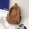 thumbnail image 2 of Sonducket para niña, bolsa de estudiante, bolso de hombro, multicolor, de gran capacidad, de pana, estilo Ins, dulce regalo, ligero Mochilas Marrón (sin colgante) Sonducket AP018938-06, 2 of 6