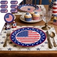 thumbnail image 2 of Wozhuo American Flag Tableware 25PC Disposable Paper Plates Patriotic Party Decor, 2 of 6
