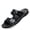 black, variant on Men's Adjustable Double Buckle Slide Sandals, Casual Navy Blue and Black Summer Slippers