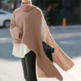 thumbnail image 1 of Suéter de cuello alto de manga larga para mujer, jersey de punto holgado, cortavientos, de calidad europea y americana, para otoño e invierno, 1 of 6