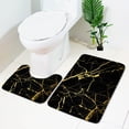 thumbnail image 4 of WEXIA Set of 2 Pcs Soft Memory Foam Bath Rugs Black Gold Marbling Toilet Mats Non-Slip Water Absorbent Bathroom Floor Mats Machine Washable, 4 of 5