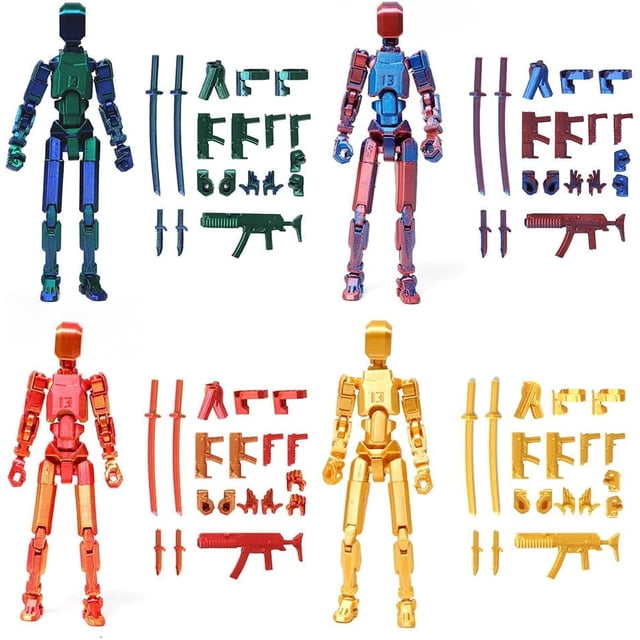 (Ensamblada Figuras de Accion T13, Dummy 13, Robot Multiarticuladas Impresa en 3D, Decoraciones Escritorio, Regalos de Amantes de los Juegos