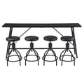thumbnail image 5 of Ktaxon Modern 84" Bar Table and Chairs Set for 4, Narrow Pub Table with 4 PU Padded Swivel Stools, Height Adjustable, Black, 5 of 9