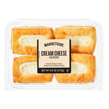 Marketside Cream Cheese Danish Baked Pastry, 9.6 oz, 4 Count
