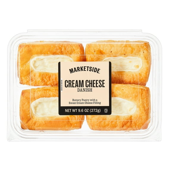 Marketside Cream Cheese Danish Baked Pastry, 9.6 oz, 4 Count