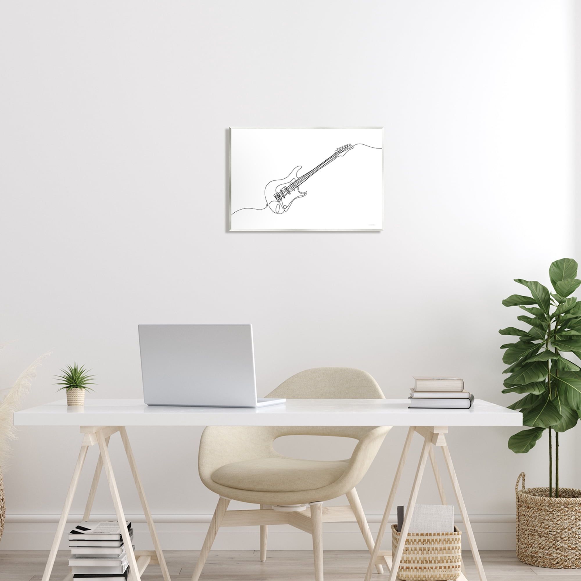 Stupell Guitar Line Doodle Musical Instrument Beauty & Fashion Painting Wall Plaque Unframed Art Print Wall Art