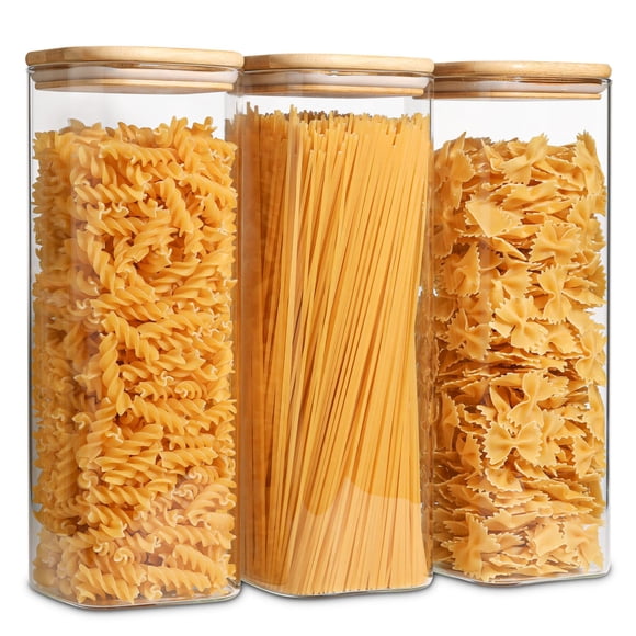 ComSaf Contenedores de Vidrio para Pasta Spaghetti 3x2.2QT