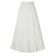 thumbnail image 6 of Women's Solid Pleated Maxi Skirt - Elegant, Elastic Waist, Midi Length, Polyester, 6 of 6