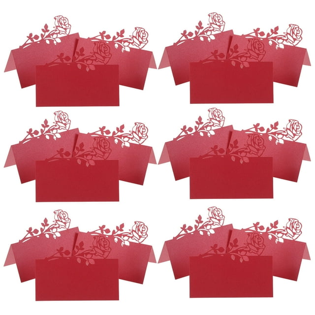 OULII Cartes d'Invitation de Mariage Florales Roses Rouges Romantiques pour Baby Shower, 50 Pcs Design 3D en Papier Premium