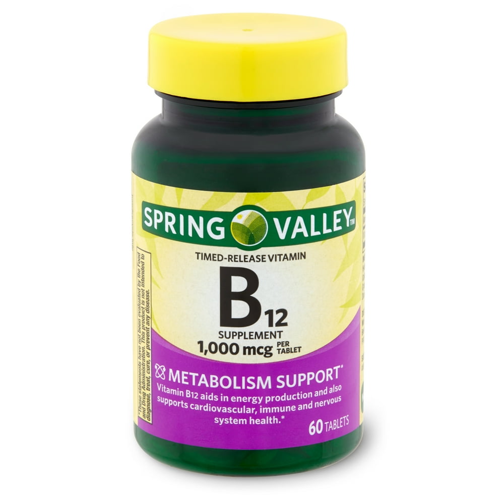 Spring Valley Vitamin B12 TimedRelease Tablets, 1000 mcg, 60 Ct