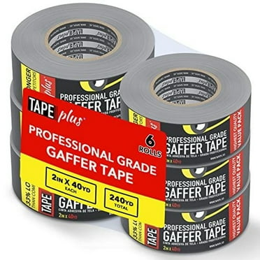 Tape Plus Gaffer Tape - Huge Roll! 40 Yards (120 Feet) Black Tape - GaffersTape used for Gaff Tape, Duct Tape, Electrical Tape, Fabric Tape, Floor Tape, Book Binding Tape & More (6 Pack)