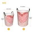 thumbnail image 6 of YFYANG Waterproof Laundry Hamper, Pink Plaid Heart Laundry Basket Oxford Fabric with Handle Foldable, S, 6 of 8