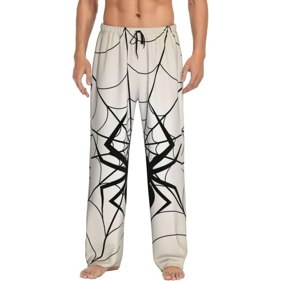 Fotbe Spiders On The Web 1 Men's Classic Pajama Pants with Elastic Waist and Drawstring Pockets，Pajama Pants Mens Lounge Pants Super Soft-Large