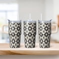 thumbnail image 2 of 20oz Geometric Design Stainless Steel Cup with Handle, Insulated Double Wall Travel Coffee Tumbler Leak-Proof, 2 of 5