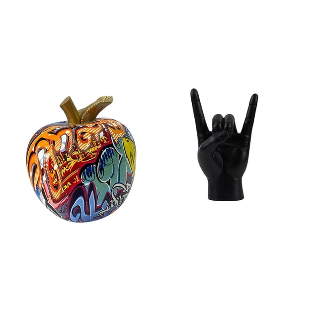Figura decorativa de resina con forma de mano y , tallada en relieve y pintada con realismo. Ideal para el hogar, la oficina, tiendas, cafeterías,
