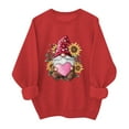 thumbnail image 2 of Women Valentines Day Gnome Sweatshirt Sunflower Graphic Pullover Long Sleeve Crew Neck Tops Heart Print Casual Holiday Shirts, 2 of 6