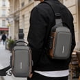 thumbnail image 2 of Naxoaeo Anti-Theft Crossbody Bag, Sling Bag for Men Women, PU Leather Chest Shoulder Bag with Password Lock, Water-Resistant Everyday Bag for Phone Wallet, Travel, Commute, Adjustable Strap, 2 of 7