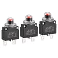 thumbnail image 1 of Unique Bargains Circuit Overload Protector 6A AC125/250V DC32V Push Button Thermal Circuit Breaker with Waterproof Caps 3pcs, 1 of 5