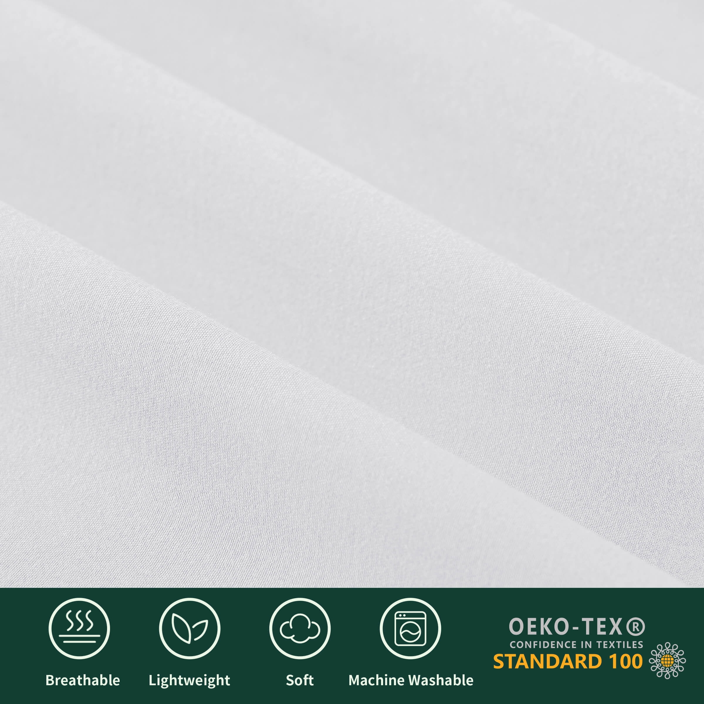 Subrtex Bed Sheets Twin XL Size, 3 Piece Sheet Set, Fitted Sheet and Pillowcase, Twin XL Sheets Deep Pocket, Super Soft Breathable Cooling Sheets, White