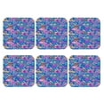 thumbnail image 2 of Pofeuu Colorful Mushrooms Print Leather Coasters Set of 6, Round Cups Mugs Mat Pad for Home Kitchen Heat Resistant Drink Coasters,Square, 2 of 7