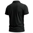 thumbnail image 3 of Golf Polo Shirts for Men Short Sleeve Collar Shirts Button Casual Basic Lightweight Shirt Solid Color Golf Shirts,Black 2XL, 3 of 3