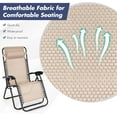 thumbnail image 4 of S AFSTAR Zero Gravity Chairs Set of 2, 3 PCS Folding Zero Gravity Lawn Chair Set with Side Table Cup Holders & Adjustable Headrest, Reclining Patio Chairs, Zero Gravity Lounger for Patio Poolside, 4 of 9