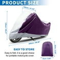 thumbnail image 2 of Motorcycle Cover All Season Universal Weather Waterproof Sun Protection with Storage Bag Fits Up to 96.46'' Moto Vehicle Cover XL Purple Silver Tone, 2 of 7