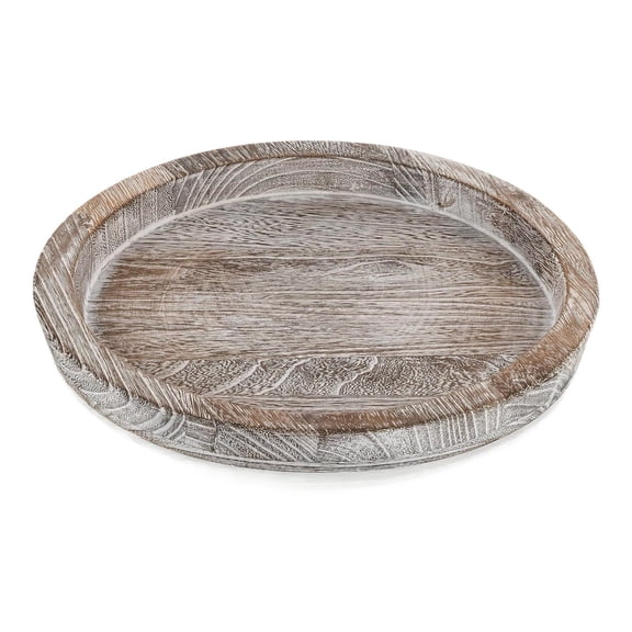 Zxpjkyu Round Dessert Plate Wooden Serving Tray Bathroom Decor Round Decorative Tray for C