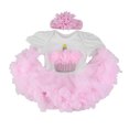 thumbnail image 2 of Vestido Rosa Con Calzoncillos Y Diadema, Ropa Para Mu?eca Nebworn De 22''-23'' Sunnimix Traje de diadema de vestido de muñeca, 2 of 8