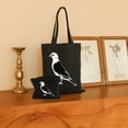 thumbnail image 2 of GOSMITH 2 Pcs Canvas Tote Bags Cute Aesthetic Tote Bags with Zipper Reusable Grocery Bags Cute Dove Black, 2 of 8